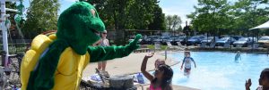 trusty turtle high fiving a kid