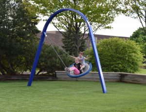 kids on a swing