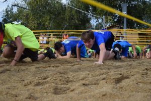 kids running in obstacle course race having fun