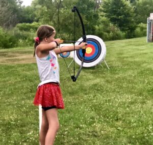 girl on archery range