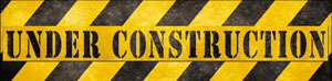 construction stripes and banner